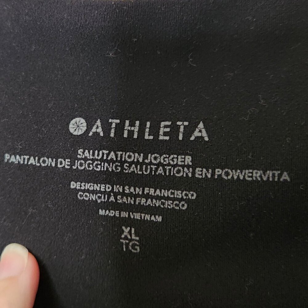 Athleta Solid Black Salutation Stash Crop Joggers - image 4